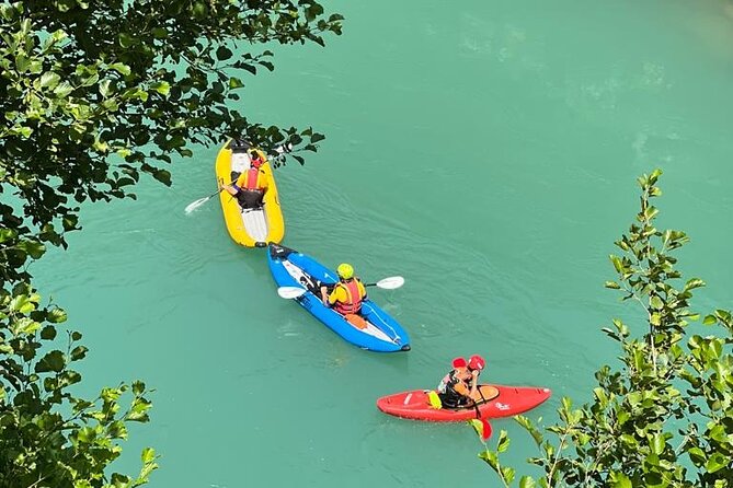 Kayaking in Vjosa River,Albania Kayak Permet,Gjirokaster (ARG) - Stopping at the turquoise Blue Eye