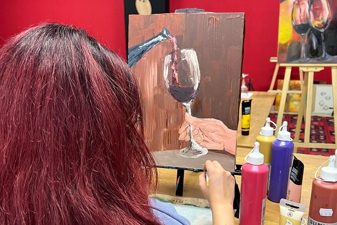 Paint and Wine - Authentic Art Workshop in Tirana - Albana’s Patient Help Makes the Difference