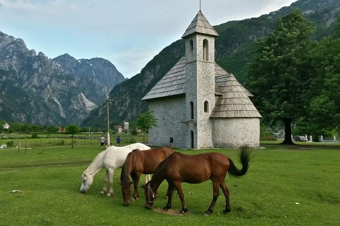 Semi – Private Hiking Tour; Theth & Blue Eye in 3 Days - Theth’s old church and Lock-in Tower