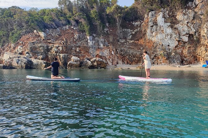 Stand Up Paddle-boarding around Ksamil islands (3 times a day) - The first lesson: balance before the islands