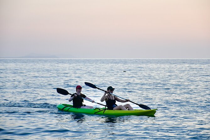 Sunset Saranda and Night City Glow Kayak or Sup Tour - Paddling out toward Bistrica Beach