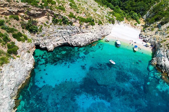 Vlore Private Boat Tour Blue Cave & Grama Bay Adventure - Grama Bay is the day’s main reward